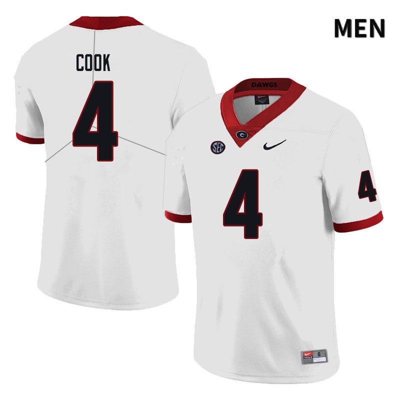 Georgia Bulldogs Men's James Cook #4 Black Stitched College UGA Football Jersey 23AZ017ZN